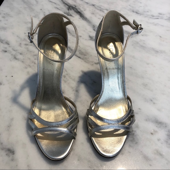 J.Crew Silver Heels - Picture 1 of 4